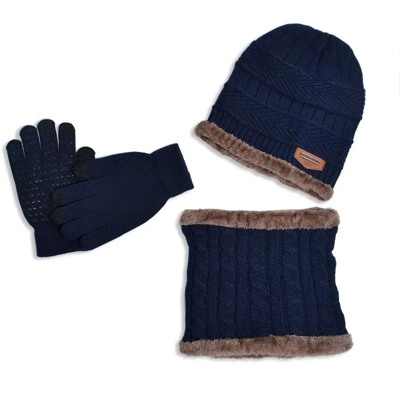 Hat gloves neck warm set  three-piece set