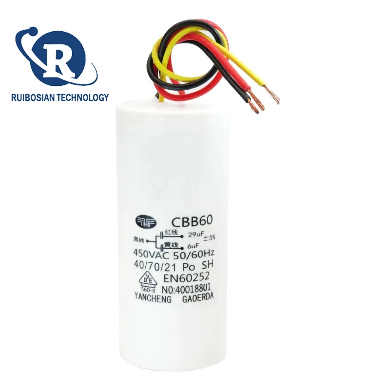CBB60 6UF+29UF 450V 3선 전기 호이스트 크레인 모터 시동 커패시터 리프트