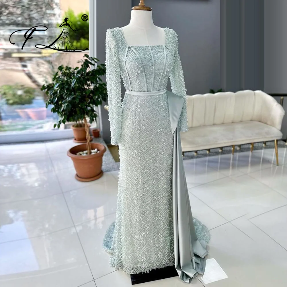 New Mother of The Bride Dresses for Wedding Square Neck Sheath Elegant Evening Gown Floor Length Women Formal Gown Customized