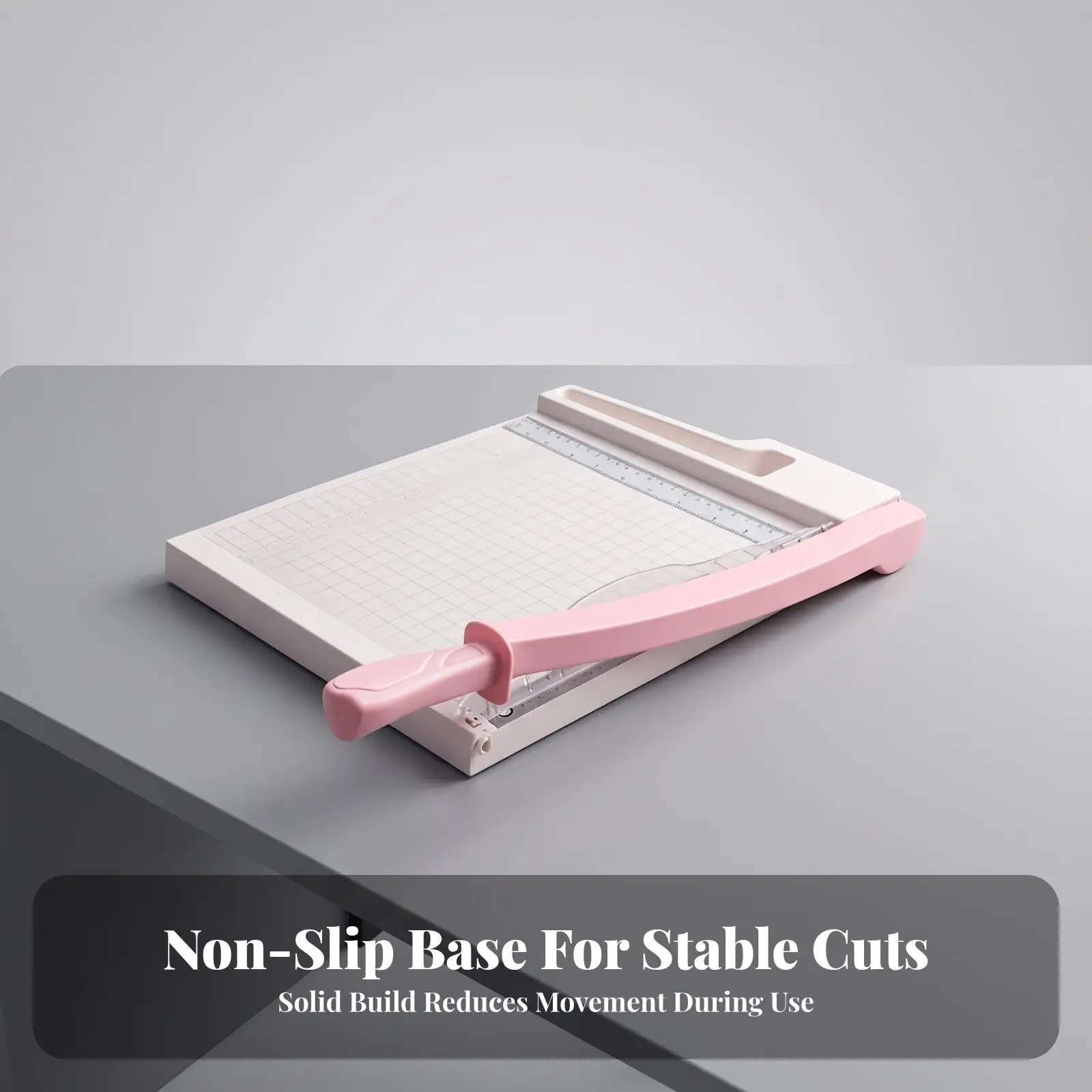 Compact Guillotine Paper Cutter | Sharp Manganese Steel, Printed Measuring Grid, A4 Paper Trimmer, for Office