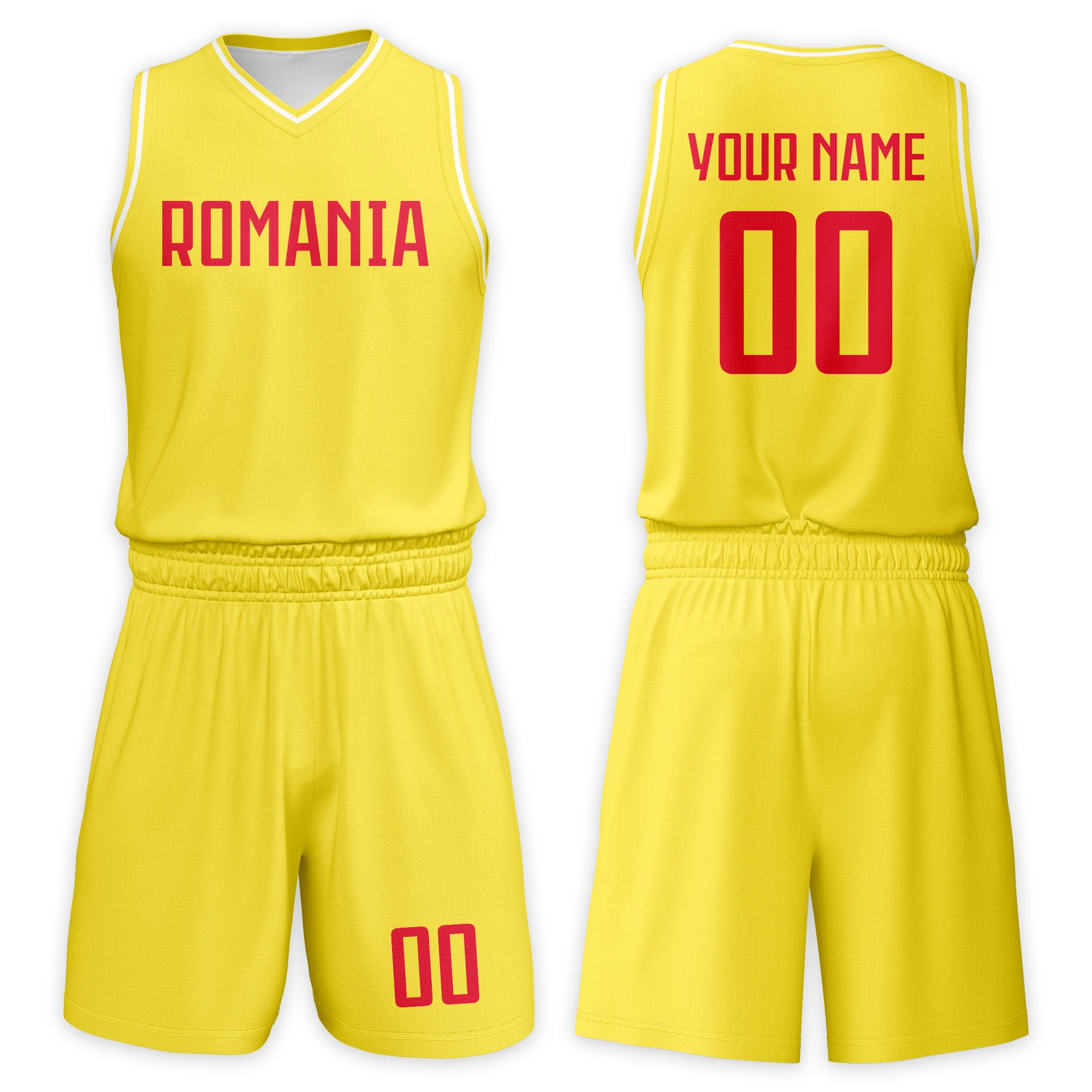 

Детский баскетбольный трикотаж из Румынии на заказ, тренировочный костюм для мальчиков и девочек, баскетбольная форма, школьная команда, тренировочный комплект из джерси и шорт