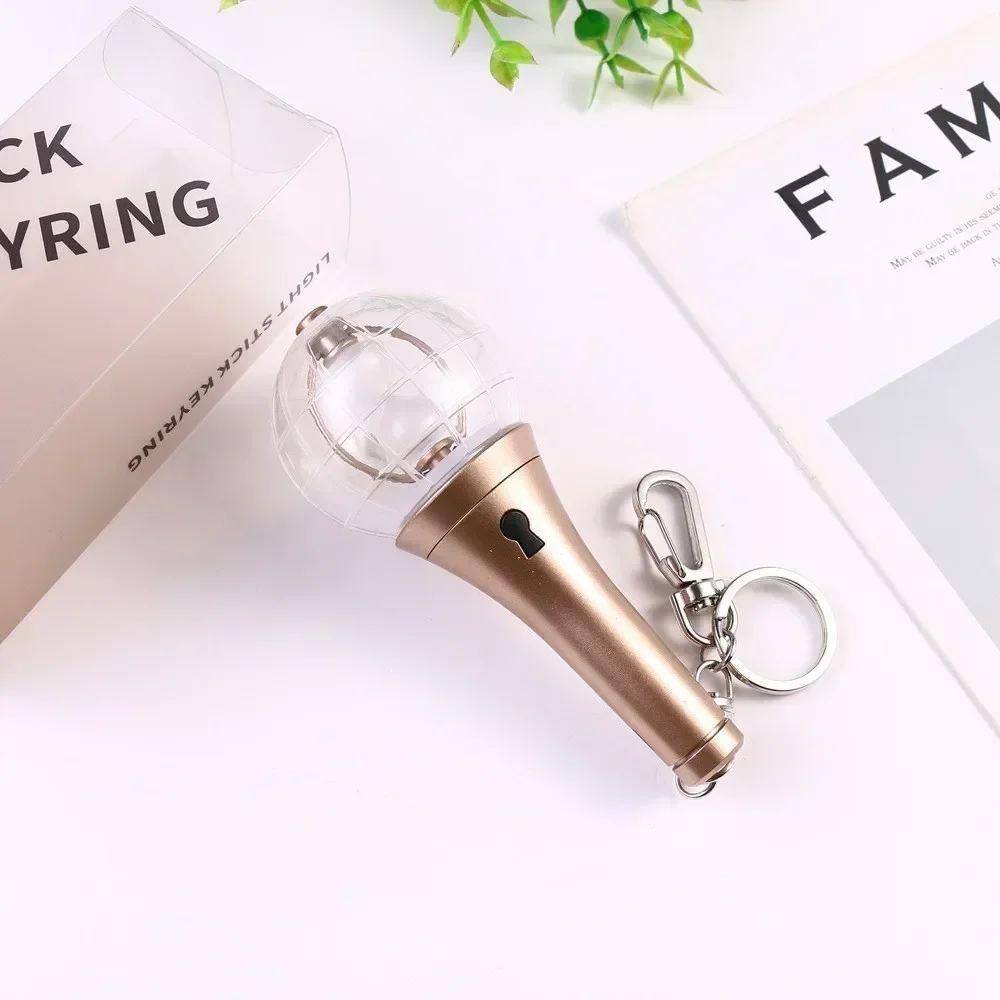 

Kpop Idol ATEEZ Mini Lightstick Ver.2 Keyring Glow Stick Keychains Pendant for ATINY Gift
