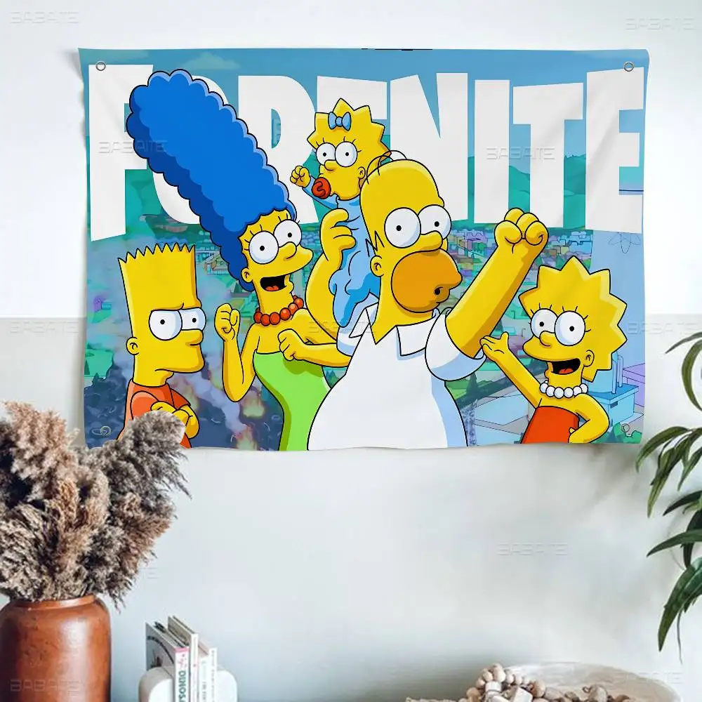 Animation T-The S-Simpsons High End Quality Banner Printing Artistic Atmosphere Style Camping Flag