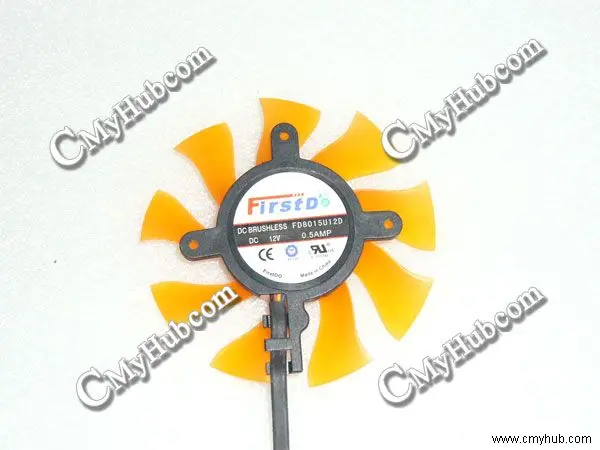 For Firstd FD8015U12D DC12V 0.5AMP 7515 7CM 75mm 75X75X15mm 4Wire Graphics Cooling Fan FD8015U12D Orange