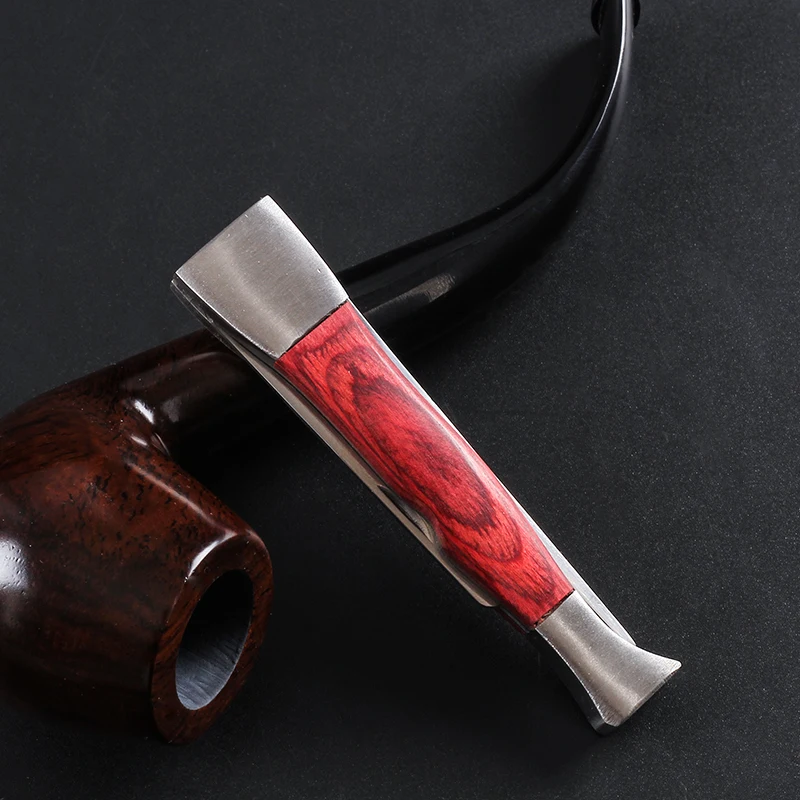 New stainless steel Authentic Pipe Tool - Red Wood Tobacco Pipe Reamer Tamper Pokers Tool Smoking Accessories Cleaners t453