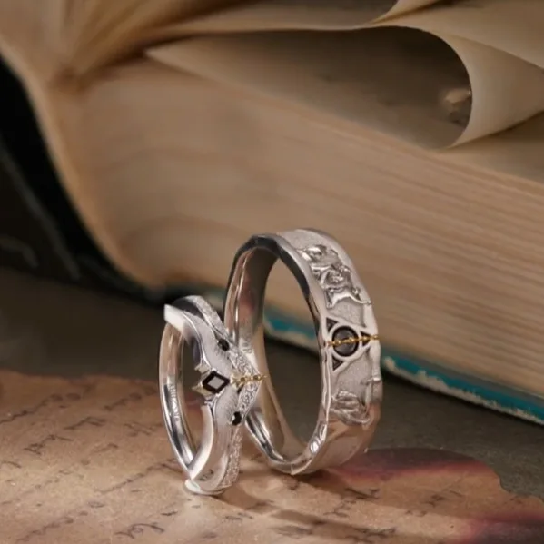Deathly Hallows Couple Ring Movies Animation Personality Trend Introduction Opening Ring - view 4