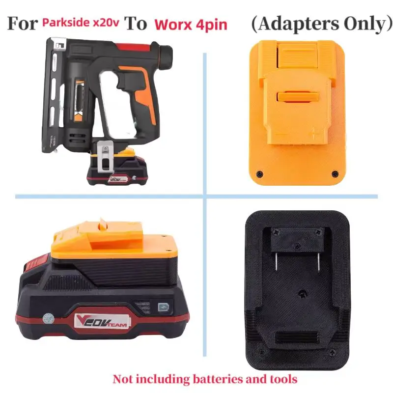 Conversor do Adaptador de Bateria para Parkside Lidl Conversor de Lítio X20v Team 20v 4pin Brushless Tools Somente Adaptador