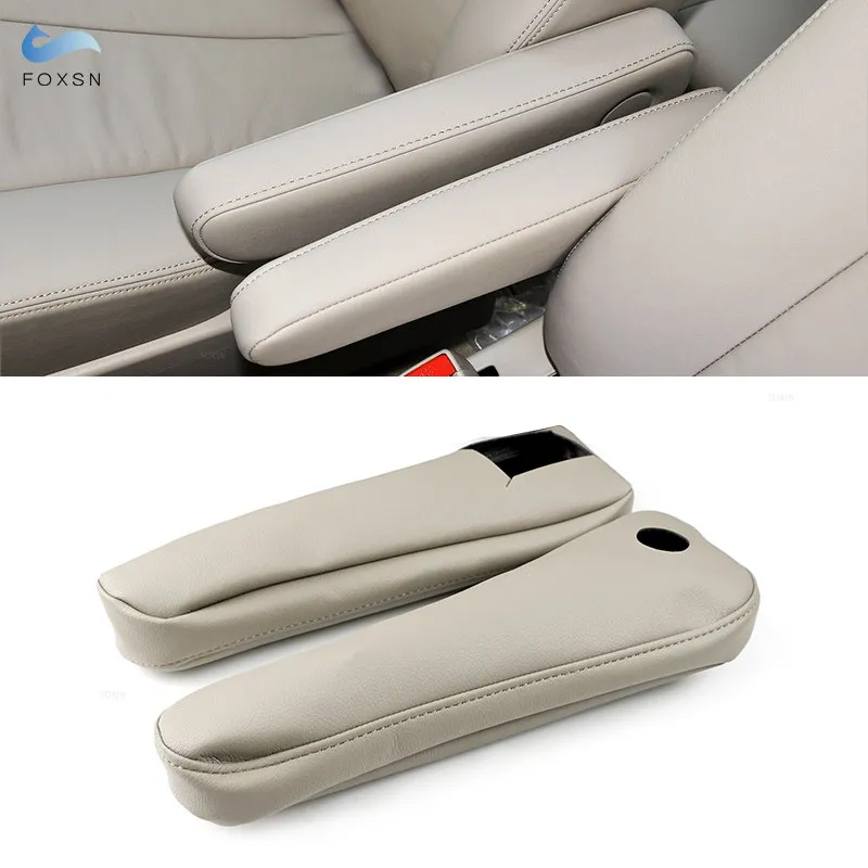 For Toyota Previa Estima 2006- 2015 2016 Middle row Beige-Gray Microfiber Leather Side Seat Armrest Handle Cover Protective Trim