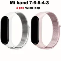 2 pcs Nylon Loop for Xiaomi Mi band 7 Straps Replacement Soft Adjustable Wrist Watchband Pulsera For Miband 7 6 5 4 3 Bracelet
