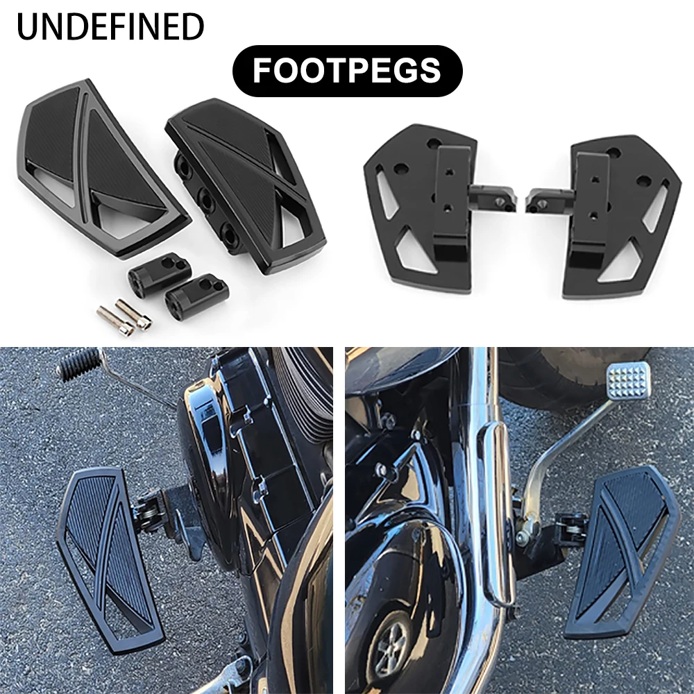 Motorcycle Foot Pegs Black Phantom Front Rear Footpegs For Harley 2018-2023 Softail Slim Sport Glide Fat Boy Breakout Street Bob