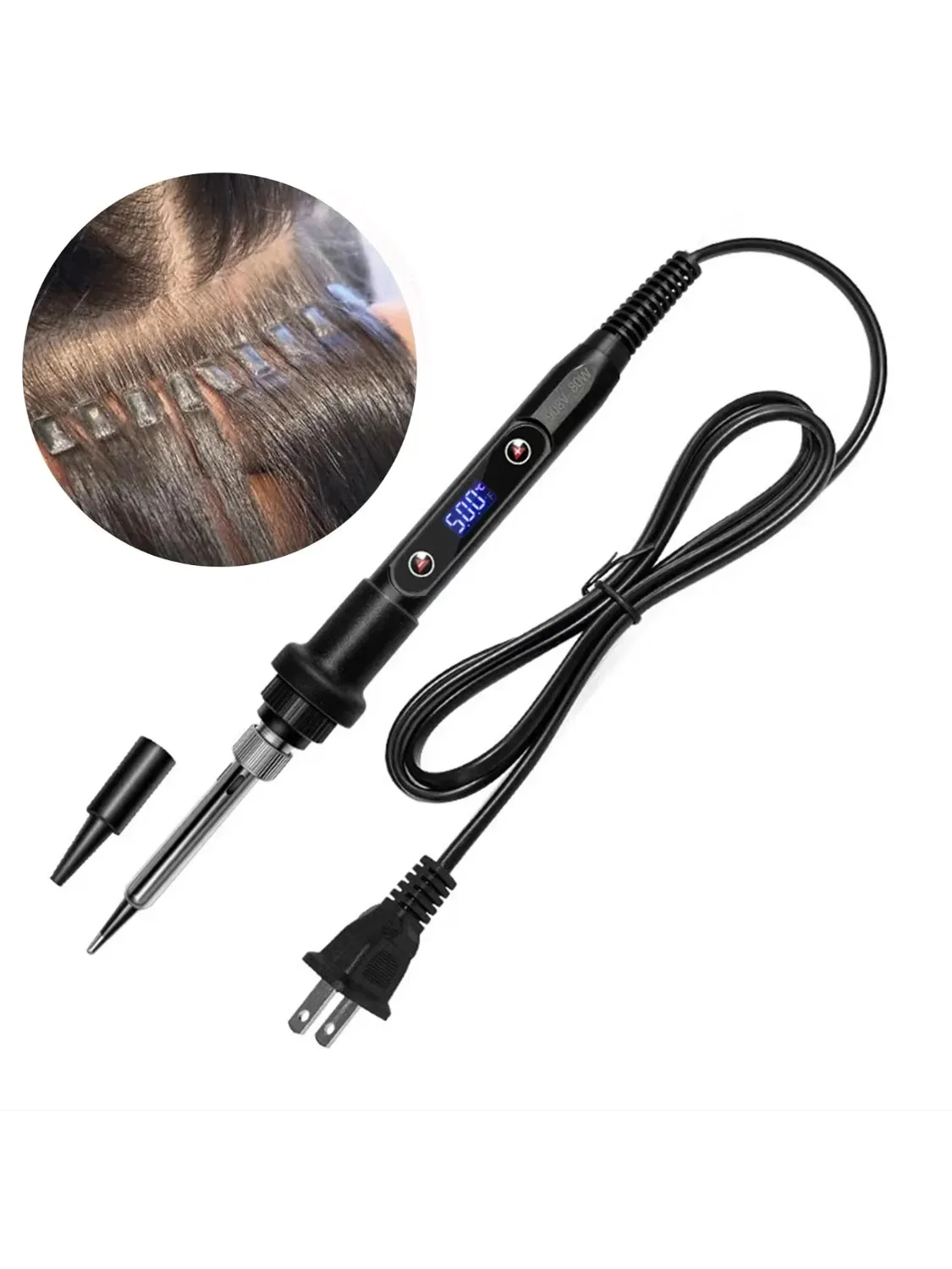 Digitales Haarverlängerungseisen für die Installation von Mini-Keratin-Spitzen, Haarverlängerungen, Beruf, Salon, Haarsträhnen, Bindungswerkzeuge
