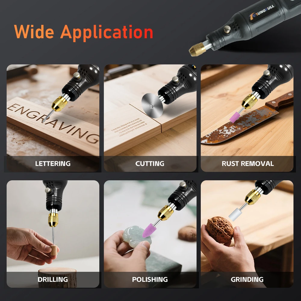Mini Electric Drill USB Wireless Mini Handheld Drill Rotary Tool Woodworking Engraving Pen Dremel Tools for Jewelry Metal Glass