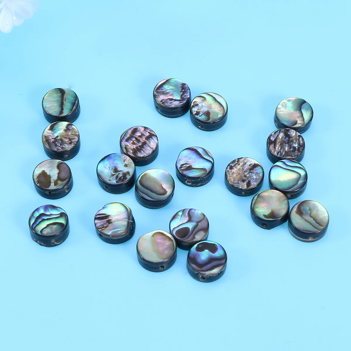 20 PCS Loose Beads 10MM Abalone Shell Manicure Kit Scattered DIY Miss Accessories for