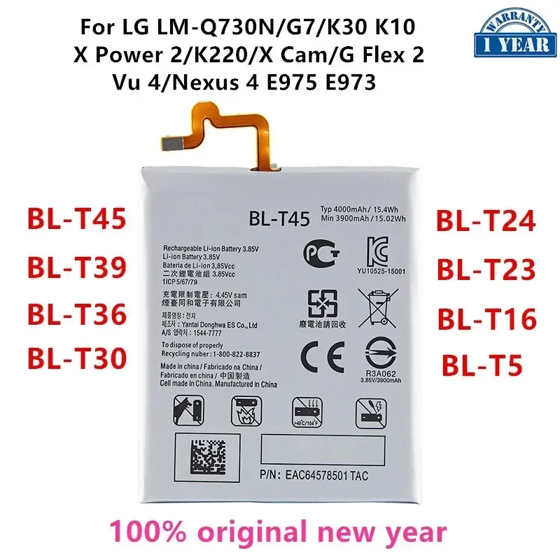 Original BL-T45 BL-T39 BL-T36 BL-T30 BL-T24 BL-T23 BL-T16 BL-T5 Replacement Battery For LG LM-Q730N/G7/K30 K10 X Power 2/K220