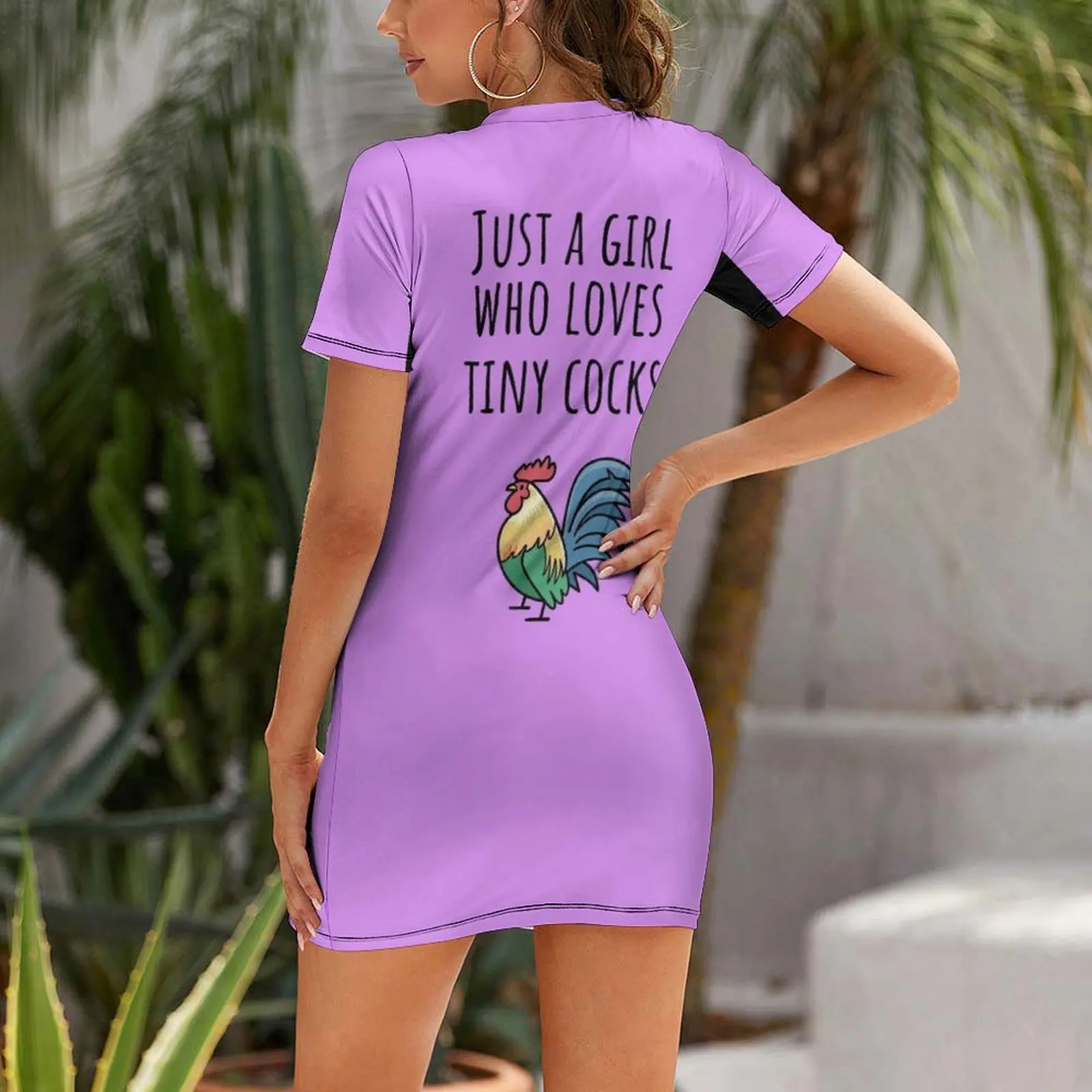 Chickens - Just a Girl Who Loves Tiny Cocks Short Sleeved Dress Long dress woman Women's long dress