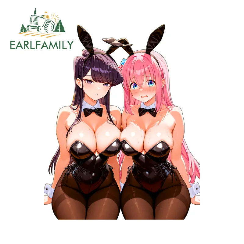 

EARLFAMILY Bunny Komi Gotou Hitori милые автомобильные наклейки модные аниме наклейки на окна и двери устойчивые к царапинам автомобильные аксессуары Para Auto