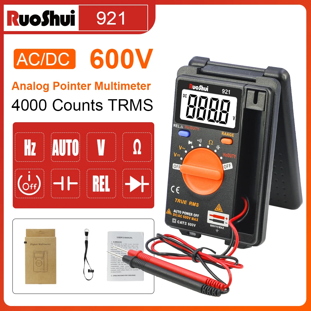 Victr Portable Analog Multimeter Tester w Buzzer 4000 Count Handheld Voltage Current Meter Ammeter High Resistance Measurement