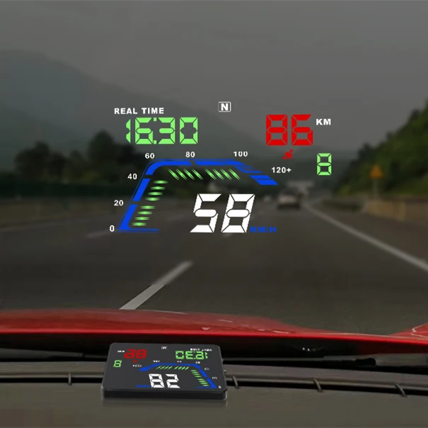 Hot Selling 5.5 Inch GPS Speedometer Head-Up Display Universal for 24V and 12V Vehicles GPS HUD with Speed and Clock Function