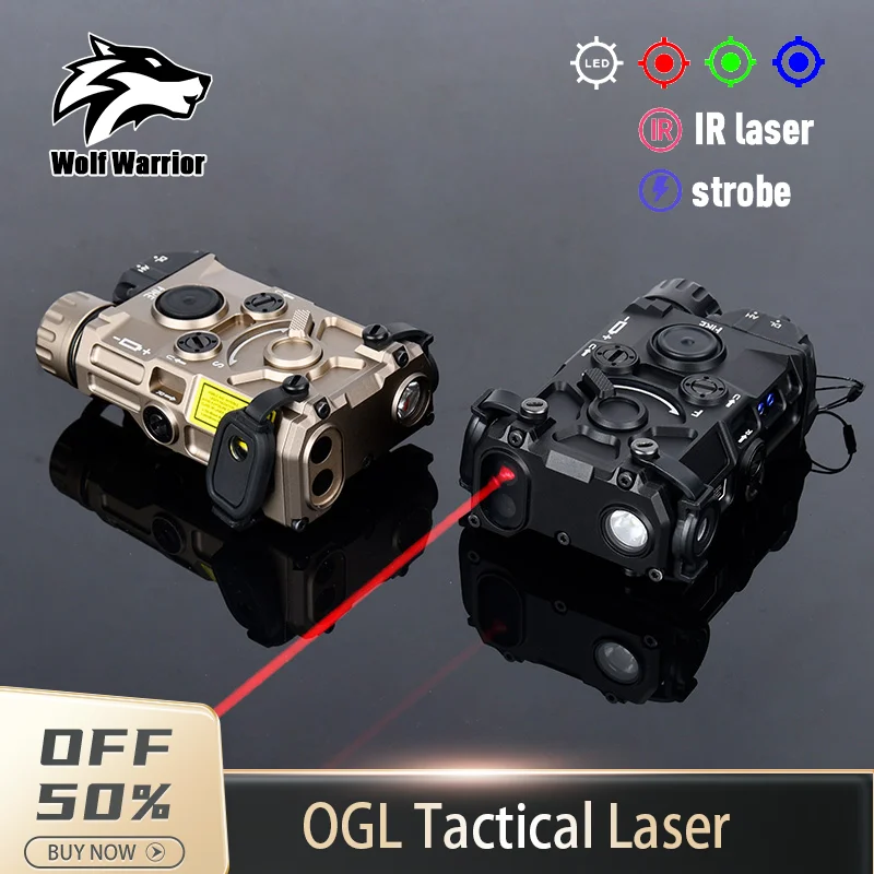 Tactical Metal OGL Red Green Blue LEDWhite Light IR Sight Laser Indicator Fit 20mm Picatinny Rail Hunt Weapons Airsoft Accessory