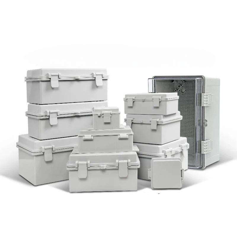 IP67 صندوق مقاوم للماء في الهواء الطلق، صندوق قاعدة بلاستيكي هندسي ABS، صندوق طاقة للمراقبة الخارجية