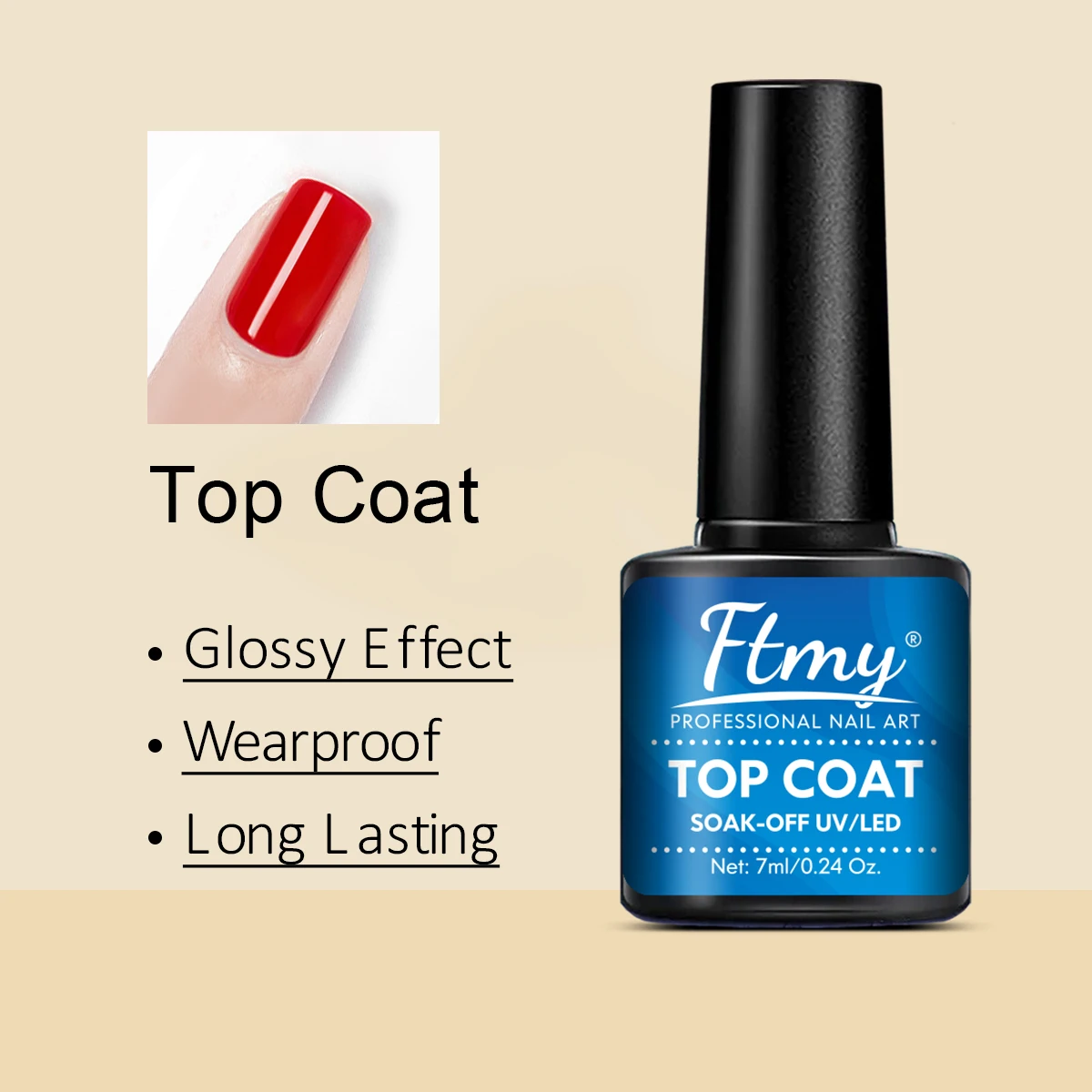 مجموعة طلاء أظافر جل مكونة من قطعتين - معطف أساسي بوزن 0.24 أونصة، معاطف علوية غير لامعة وغير لامعة، لمسة نهائية عالية اللمعان تدوم طويلاً، جل غير معطر خالي من الرصاص،