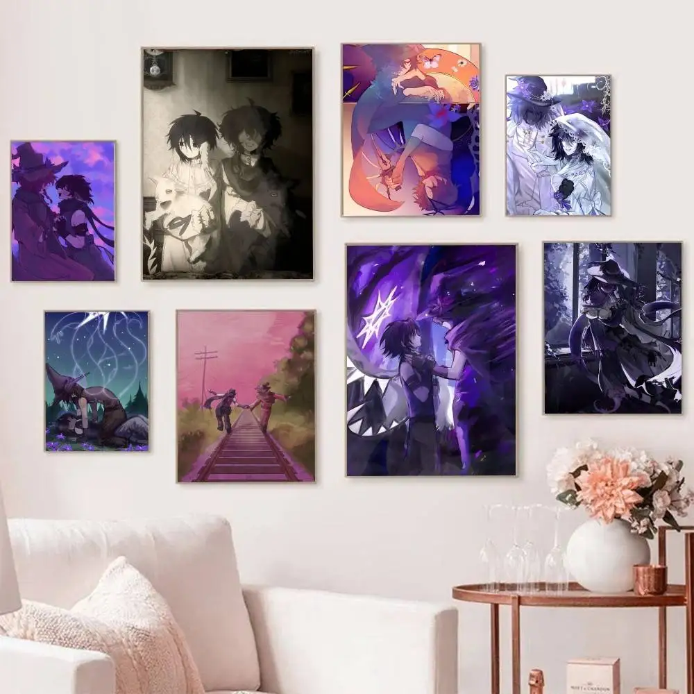Cartoon Game A-Azure And Time Anime Posters Self Adhesive Waterproof Ideal For Living Room Bedroom Bar Decoration