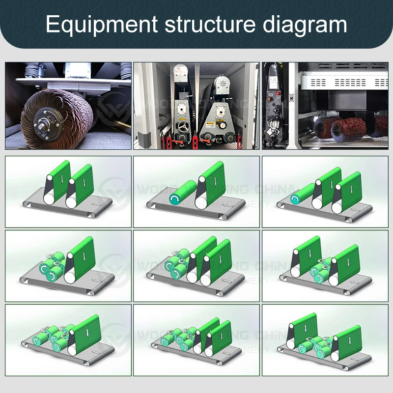 HZ617 Cutting Aluminum Stainless Steel Sheet Metal Grinders Belt Sander Machine Metal Deburring Sanding Machine