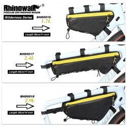 Rhinowalk Bike Front Frame Bag Water-Resistant 1.7L/2.4L/2.9L Bikepacking For MTB&Road Bike Cycling Triangular Crossbeam Pack