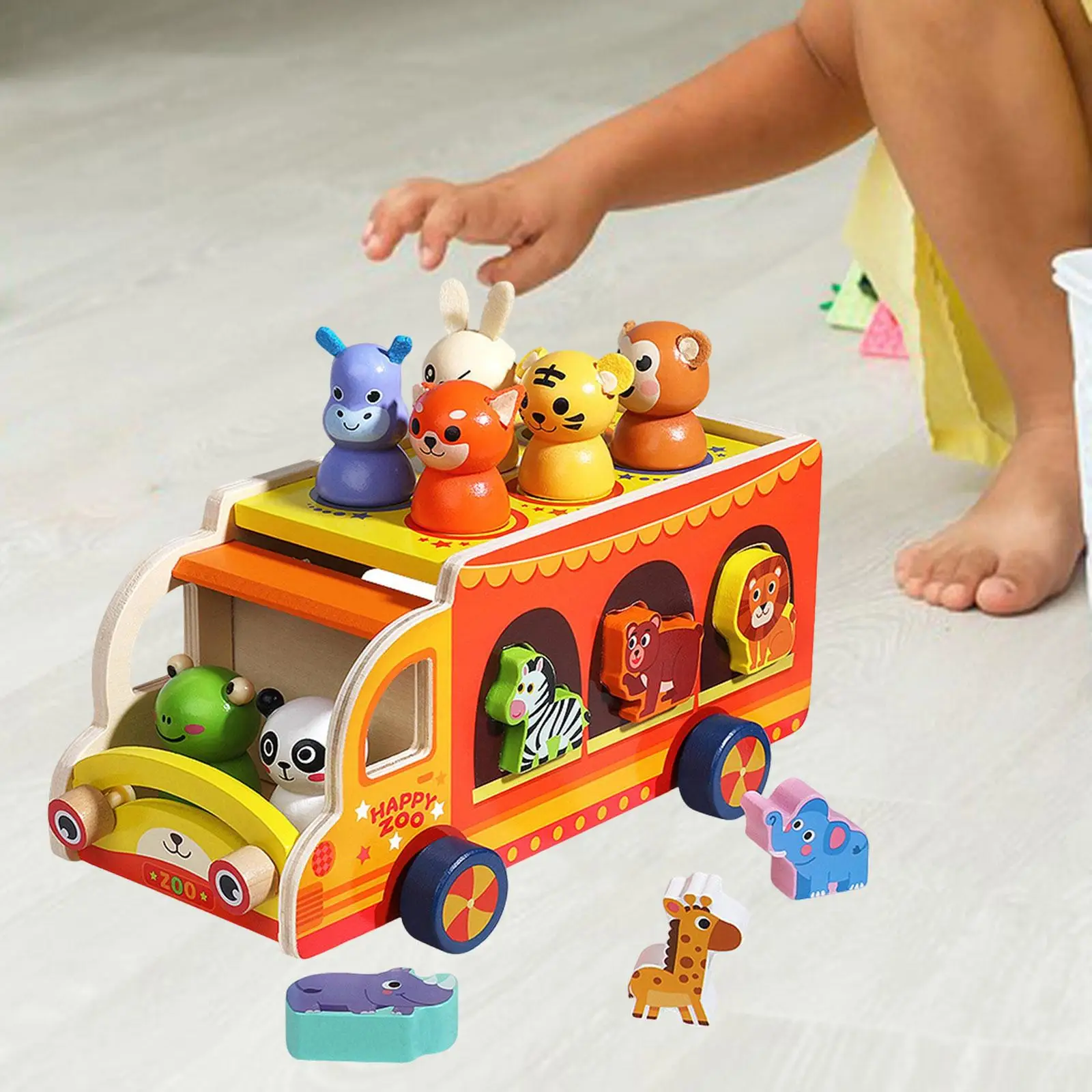 Animal Shape Sorting Truck Toy Educational Sorter Car Toys for Hand Eye Coordination Imagination Fine Motor Creativity Focus