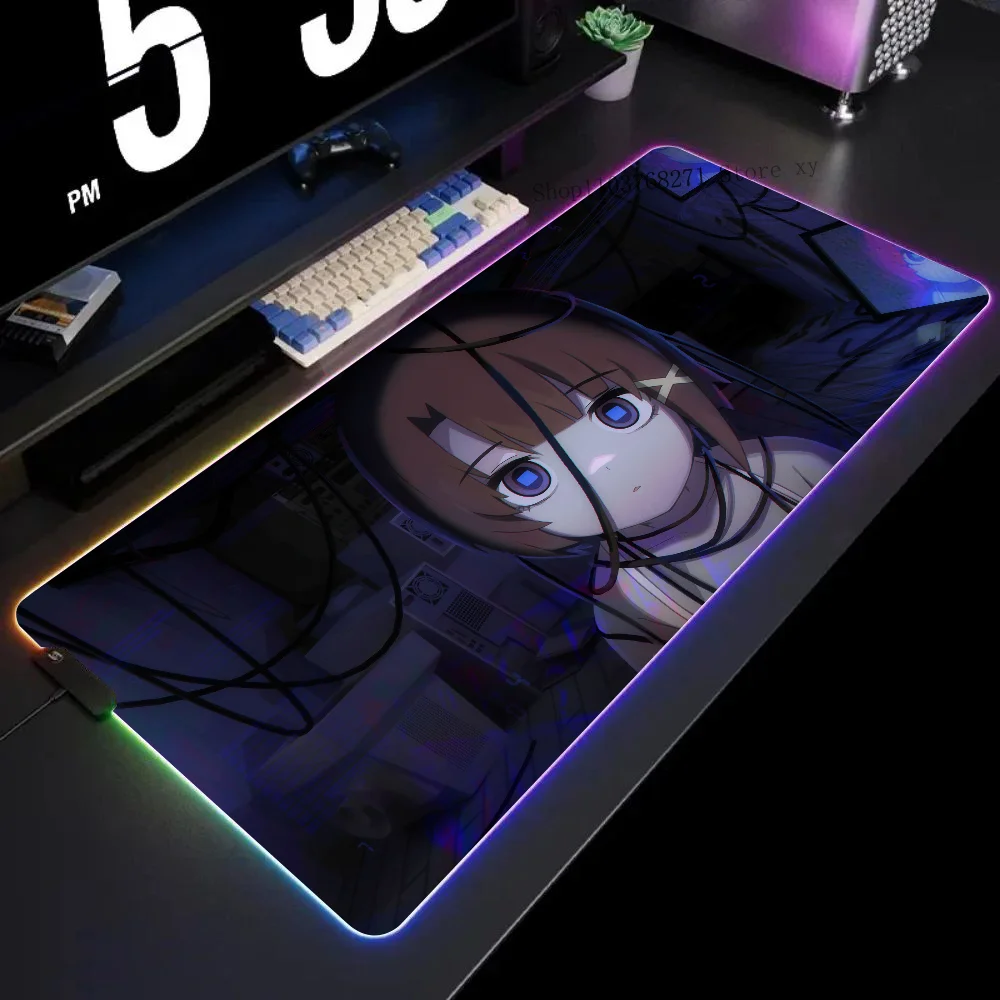 

Serial Experiments Lain Anime Mousepad XXL RGB Gaming Mouse Pads HD Black Gamer Accessories Large LED