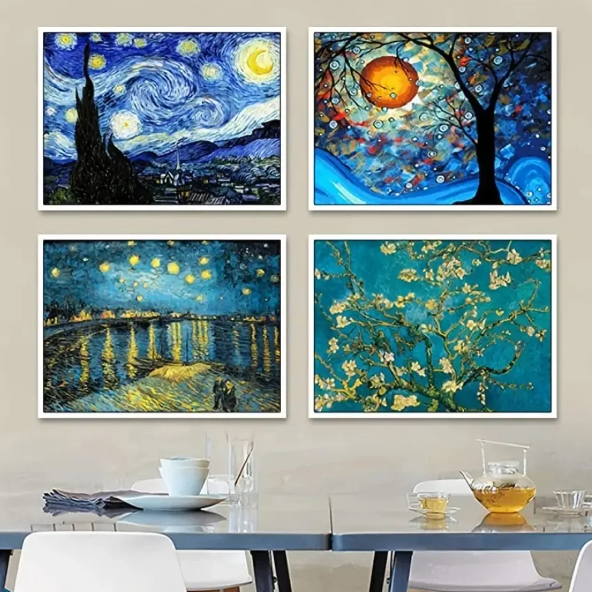 DIY Diamond Painting Round Diamond Starry Sky Van Gogh Pattern Full Diamond Mosaic Home Decoration Painting  Cross Stitch Kit