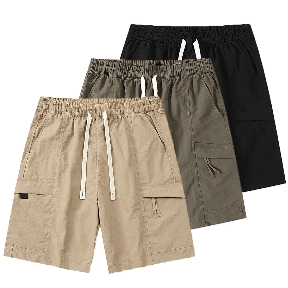 

Men's Ice Silk Shorts Breathable Quick Drying Shorts Pants Solid Color Fashion Pocket Streetwear Casual Cargo Pants