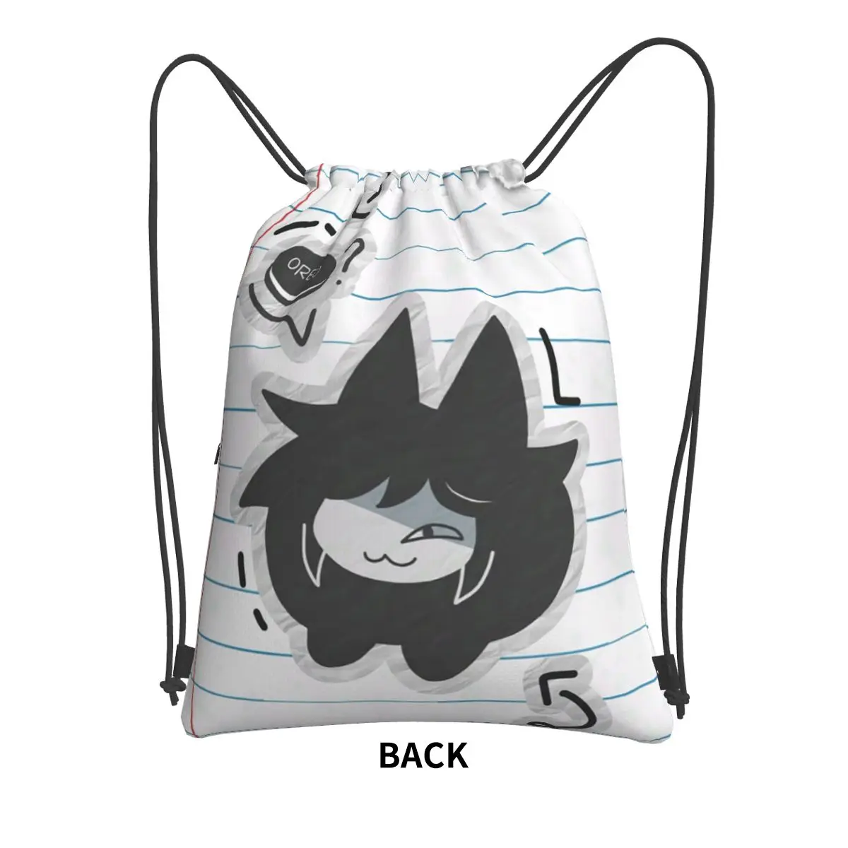 Miss Circle Cartoon Backpacks Portable Drawstring Bags Sports Bag Book Bags for Man Woman School