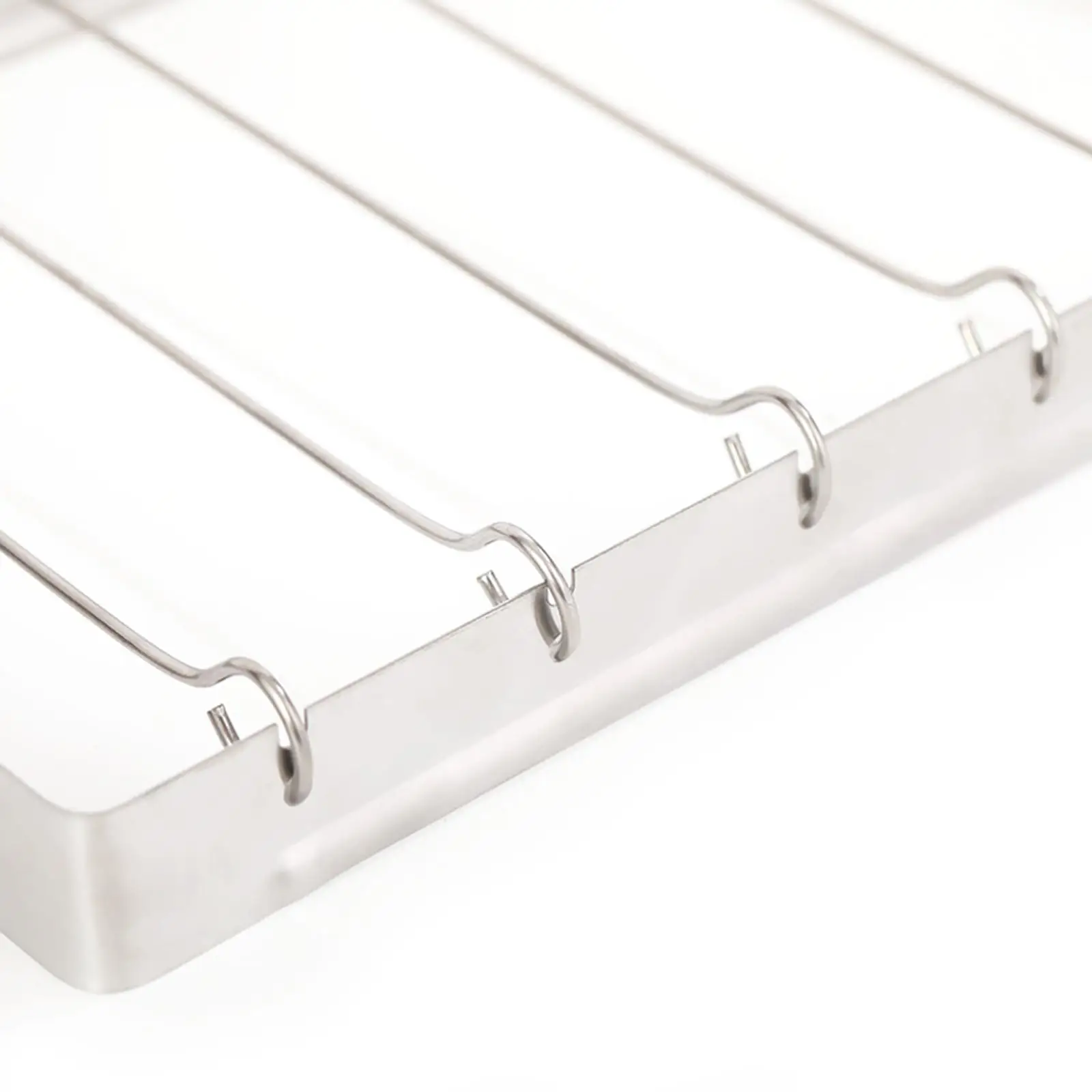 Rust Resistant Barbecue Grill Rack Stainless Steel Foldable with 6 Skewers for Outdoor Picnic Camping Kabob Roasting Rack