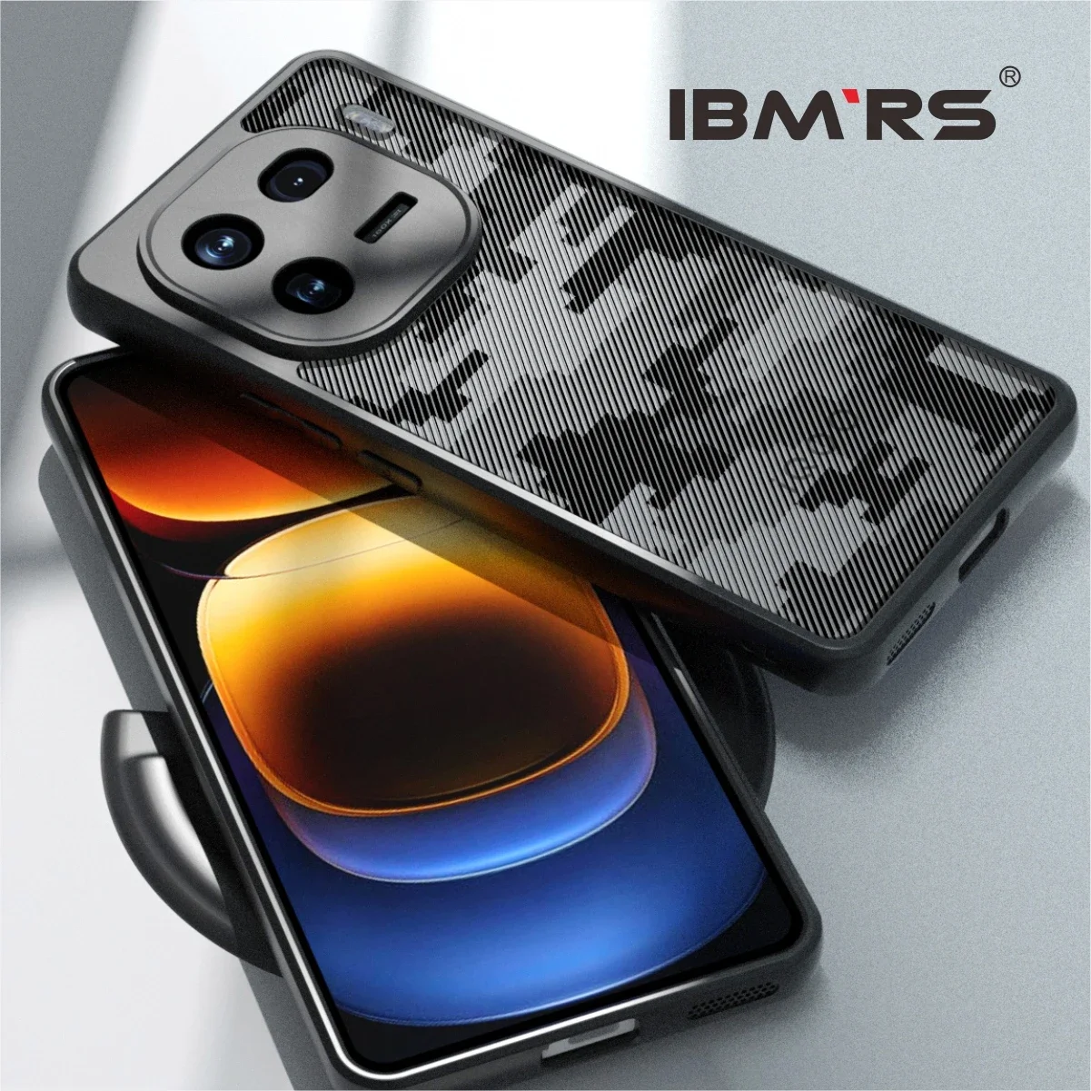 

IBMRS (Precise Cutouts for Camera Lenses) For vivo iQOO 12 Shockproof Case,Clear Hard Hard Back Advanced Camo Protective Cover