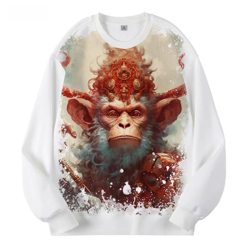 جديد وصول الشمبانزي القرد نمط جولة Ne البلوز 3D الطباعة الرقمية الرجال Jaet مريحة Fce اصطف هوديي