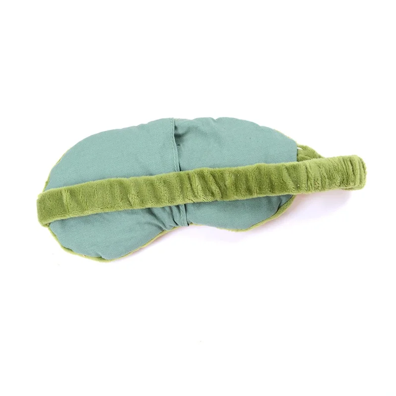 Máscara triste do sapo 3D, Capa criativa engraçada, Cartoon Soft Plush Sleeping Mask, Proteção verde da luz