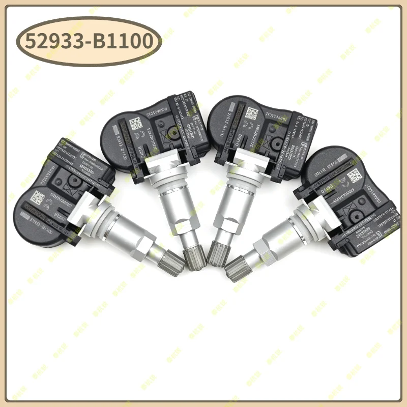 52933-B1100 4PCS  TPMS 433MHZ Car Tire Pressure Monitor Sensor For Genesis G80 Hyundai Accent Equus Genesis Kia Ceed