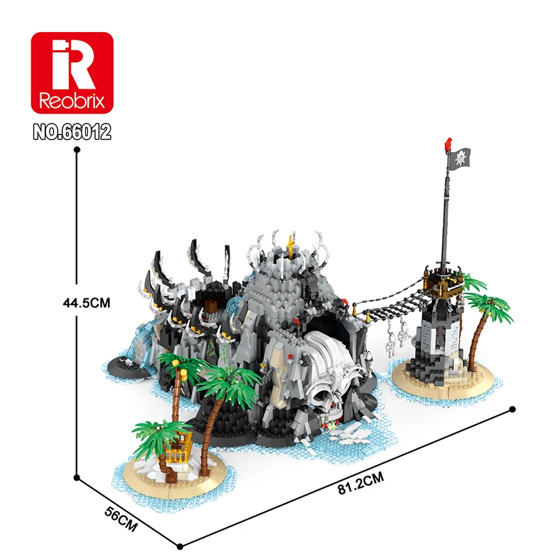 مكعبات بناء السفن Pate للأولاد ، جزيرة القراصنة الجمجمة ، مجموعة الخليج ، Moc الكاريبي ، الطوب ، نموذج الفيلم الكلاسيكي ، اللعب ، 66012 ، 2960 قطعة