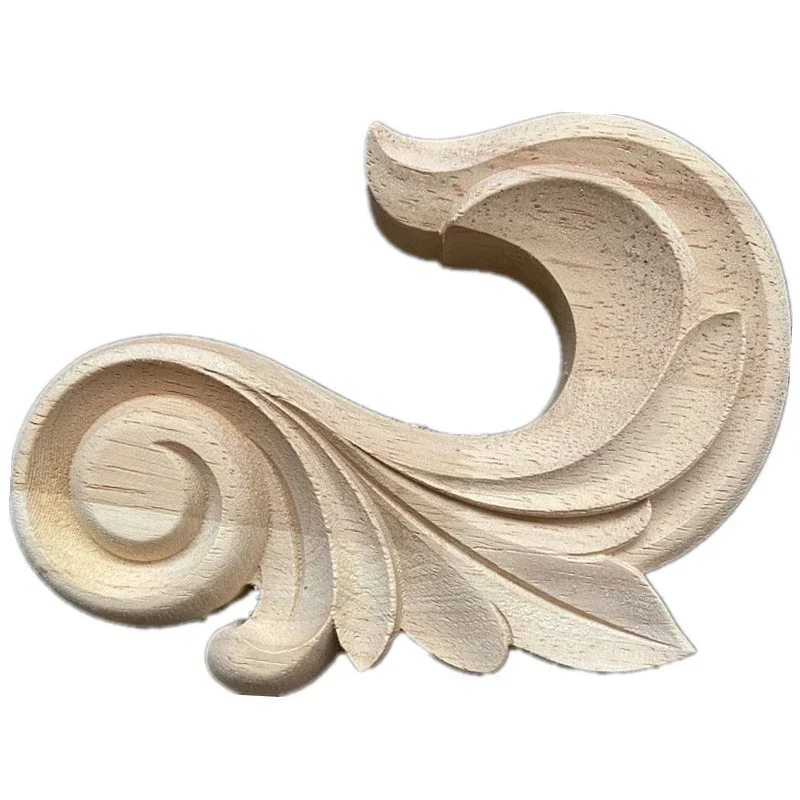 16cm Wood Carved Corner Onlay Applique Frame Decor Furniture Craft Unpainted Home New Wood Furniture Decoration