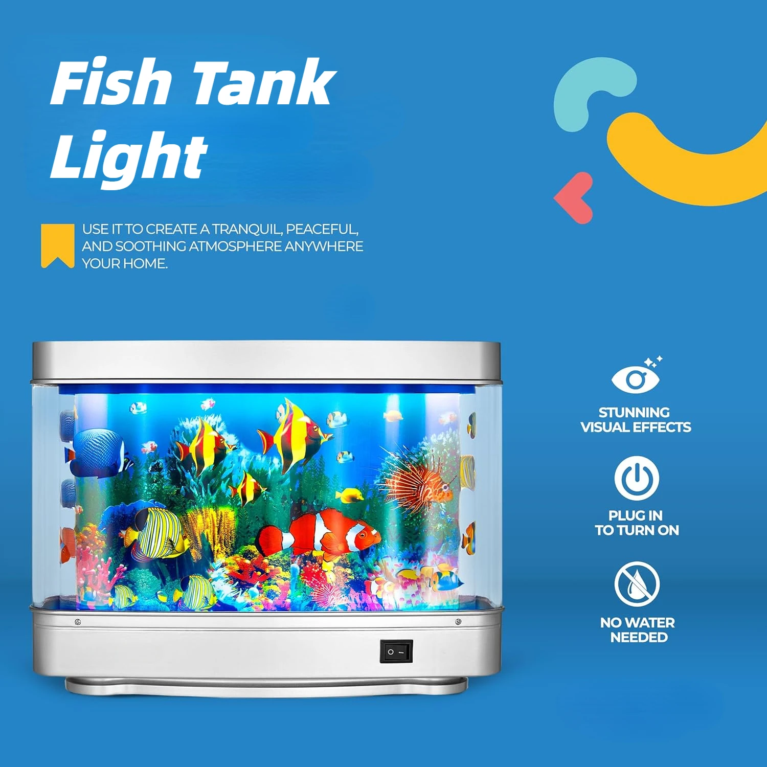 

LED Aquarium Fish Tank Lamp USB Landscape Lamp Living Room Decoration Imitation Aquarium Jellyfish Landscaping Underwater World