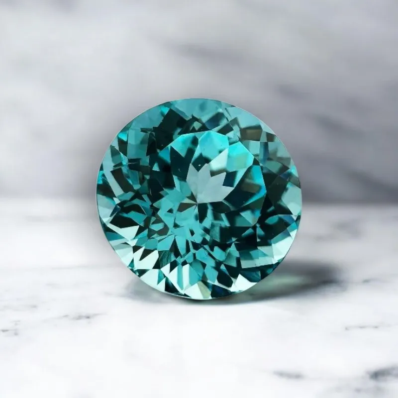 Hochwertige, im Labor gezüchtete Paraiba-Edelsteine in runder Form für DIY-Charms, fortschrittliche Materialien zur Schmuckherstellung, wählbares Zertifikat – Detail 4