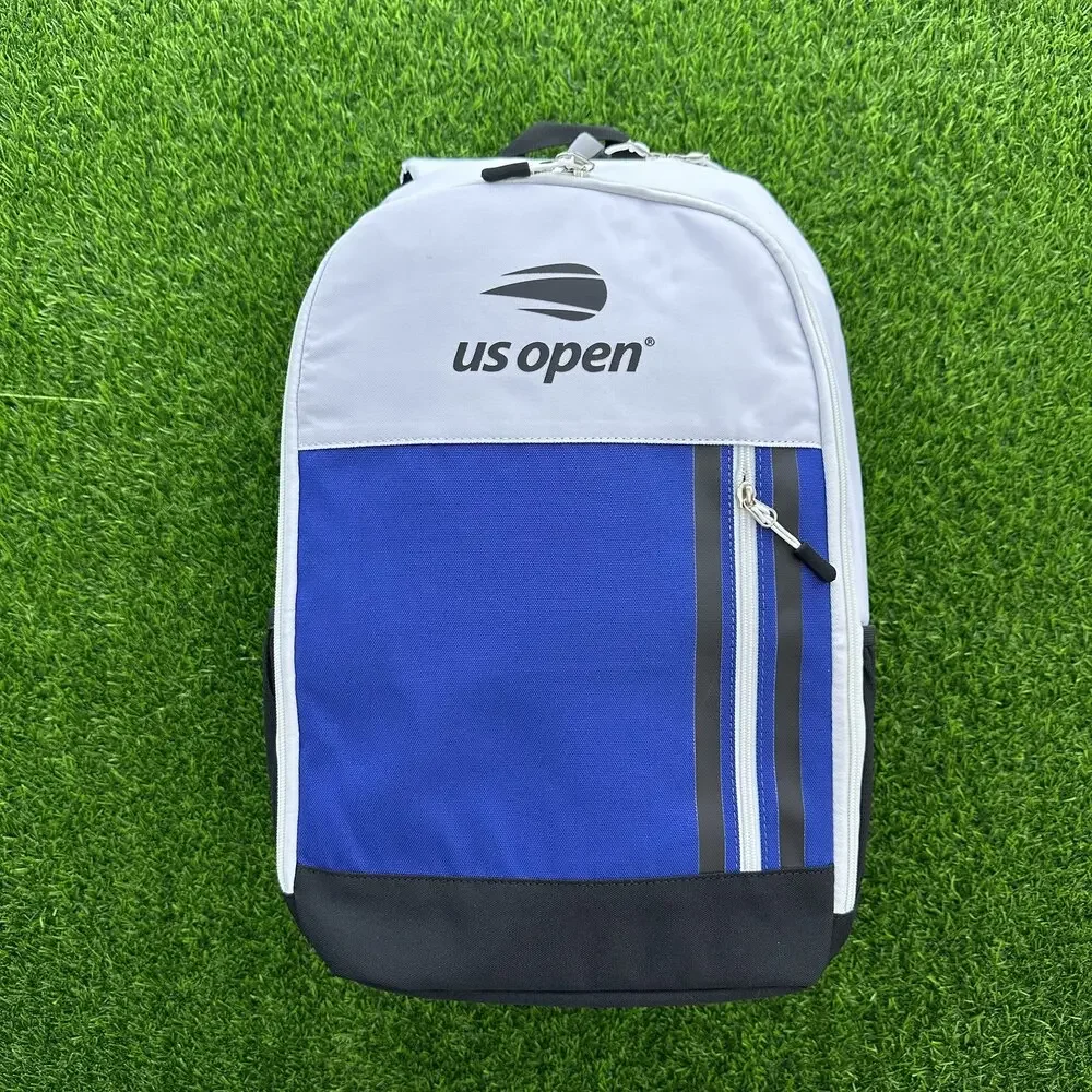 

Wilson US Open Team Tennis Racket Backpack Super Tour Large Sports Tennis Bag for 2-3 Racquets Navy White WR8018501001