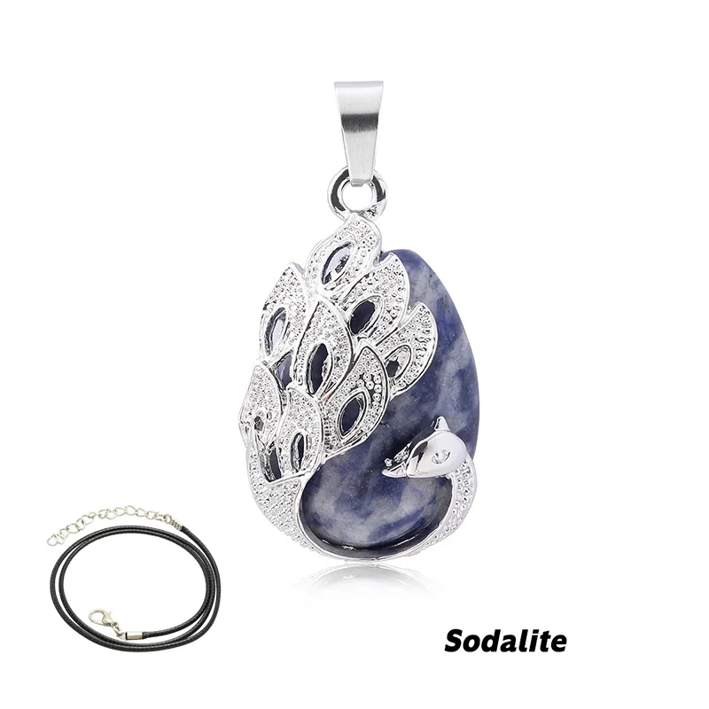Women's Water Drop Stone Pendant Necklace