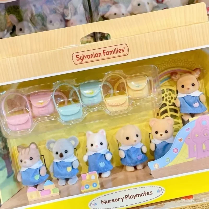 

Hot Sylvanian Families Kindergarten Partner Set Nursery Playmates Anime Girl Room Decorate Dress Up Accompanying Toy Child Gifts