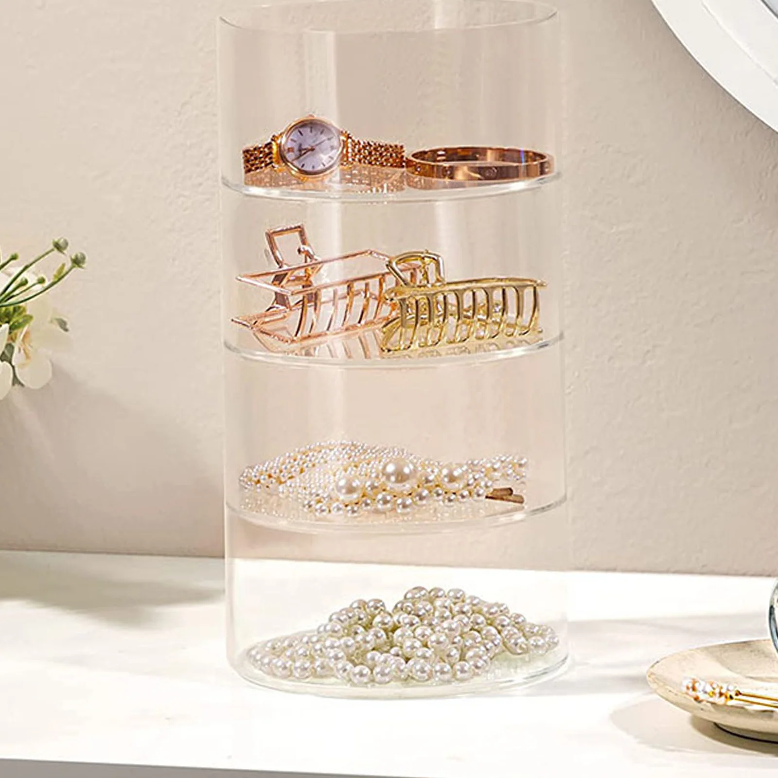 

Clear Acrylic Stackable Storage Organizer Watch Jewelry Case Belt Organizer Storage Desktop Clear Acrylic Box