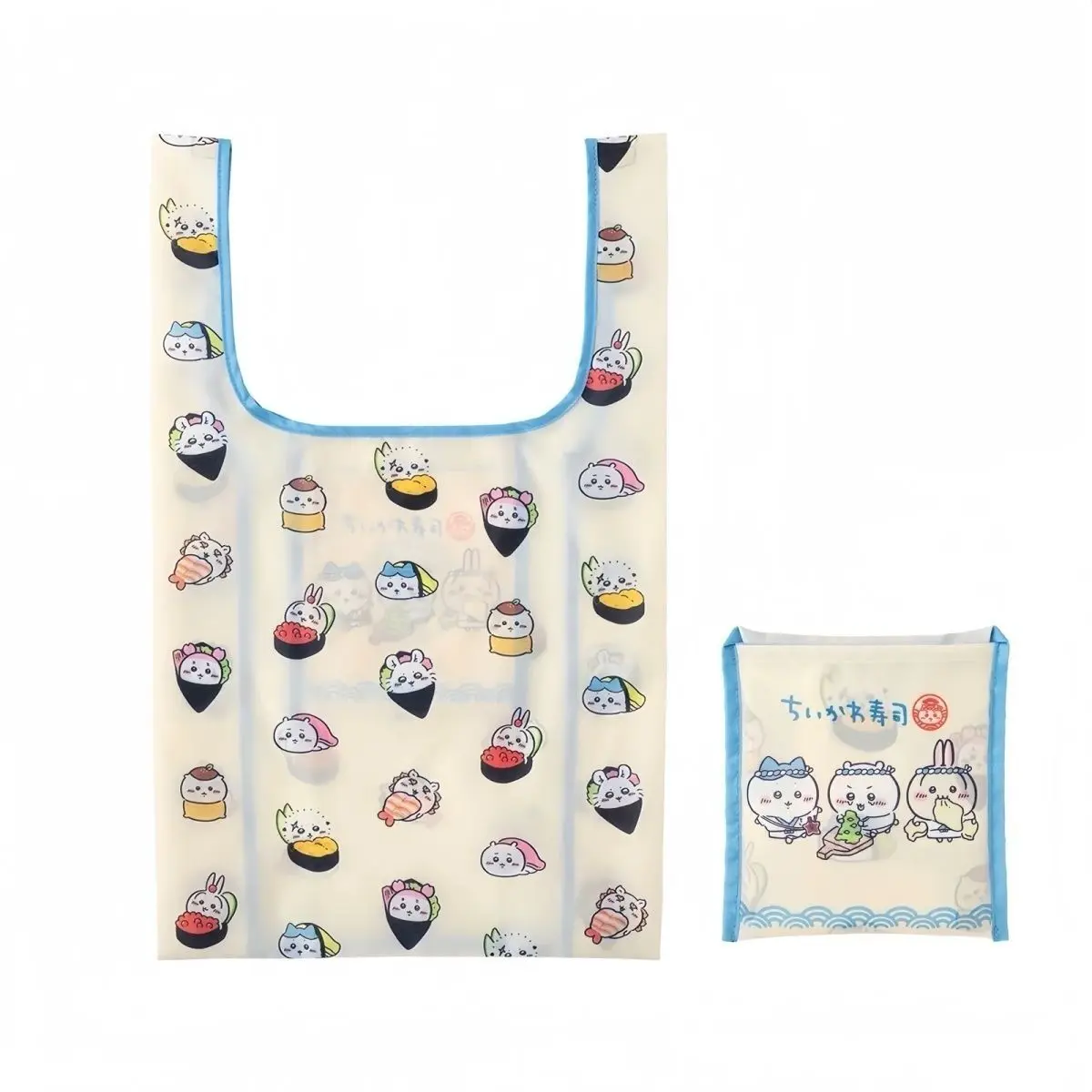 Japanese Style Chiikawa Eco Friendly Reusable Shopping Bag Cartoon Kawaii Cute Sushi Foldable Storage Portable Tote Hand Bag