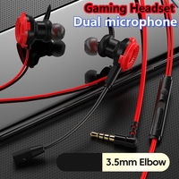 3.5MM Headphone Wired Headset Dual Microphone Gaming In-ear Earphone Hifi Handsfree Bass Stereo Earbuds For PC Huawei Mobile