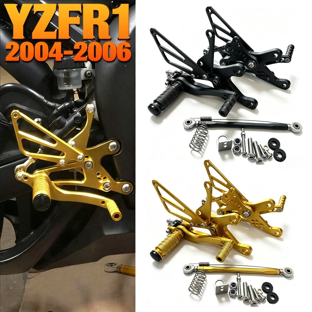 Per Yamaha YZFR1 YZF R1 YZF-R1 2004 2005 2006 Pedane Posteriori Regolabili CNC per Moto, Poggiapiedi, Pedali