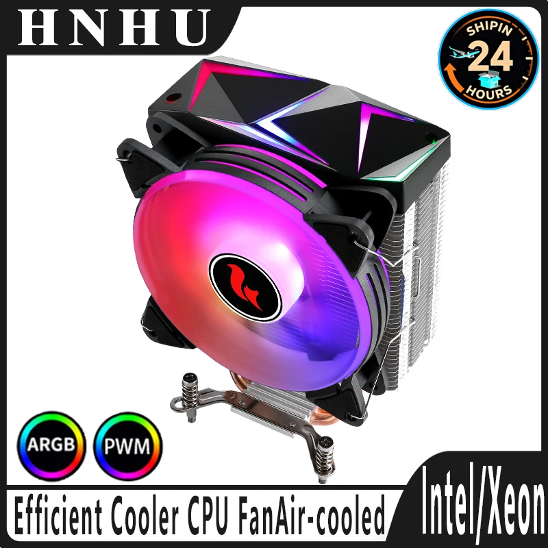 

HNHU Efficient Cooler Cpu Processor x99 i5 i7 i9 4/6 Heat Pipe 120mm RGB Fan 4pin/PWM 5V3pin install LGA1200 2011 1700 1851 115X